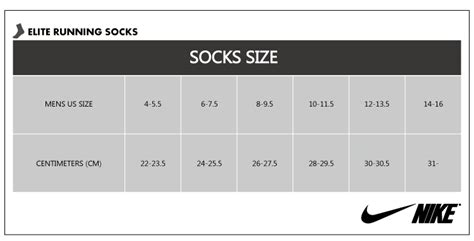 nike elite socks size chart.